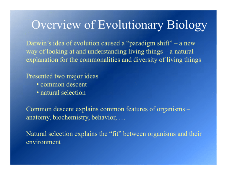 case study about evolutionary biology