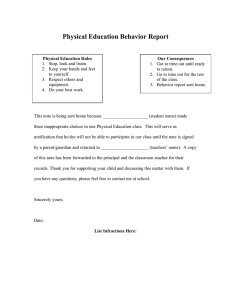 Physical Education Behavior Report