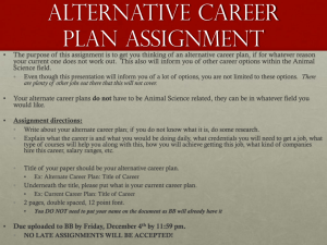 Alternative Career plan assignment