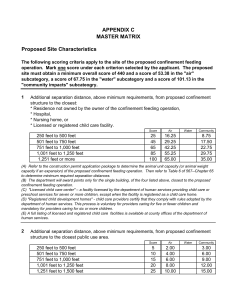 APPENDIX C MASTER MATRIX Proposed Site Characteristics