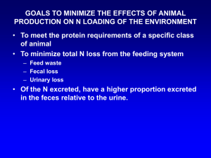 GOALS TO MINIMIZE THE EFFECTS OF ANIMAL of animal