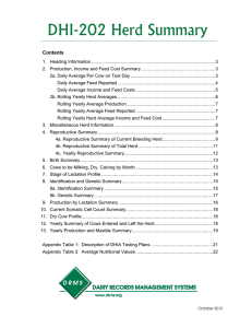 DHI-202 Herd Summary  Contents