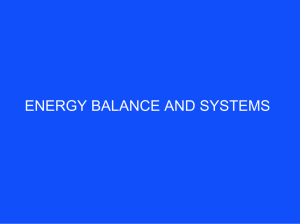 ENERGY BALANCE AND SYSTEMS