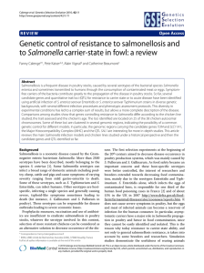 Genetic control of resistance to salmonellosis and Salmonella G S