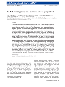 MHC heterozygosity and survival in red junglefowl