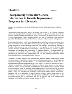 Incorporating Molecular Genetic Information in Genetic Improvement Programs for Livestock Chapter