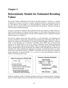 Deterministic Models for Estimated Breeding Values Chapter 4