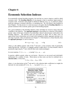 Economic Selection Indexes Chapter 6