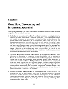 Gene Flow, Discounting and Investment Appraisal Chapter 8