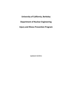 University of California, Berkeley Department of Nuclear Engineering