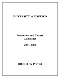 of Promotion and Tenure Guidelines