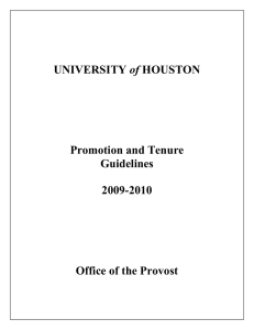 of Promotion and Tenure Guidelines