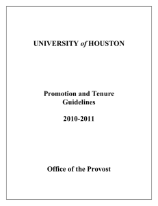 of Promotion and Tenure Guidelines