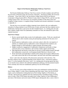 Report of the Houston Mathematics Pathways Task Force