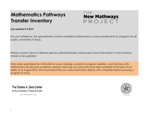 Mathematics Pathways Transfer Inventory