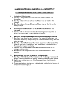 SAN BERNARDINO COMMUNITY COLLEGE DISTRICT Board Imperatives and Institutional Goals 2009-2010