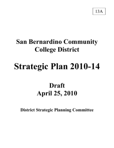 Strategic Plan 2010-14 San Bernardino Community College District