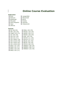 Online Course Evaluation  