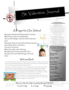 al St. Valentine Journ A Prayer for Our School