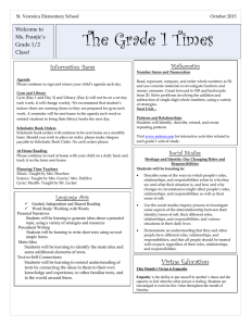 The Grade 1 Times Information Items Mathematics