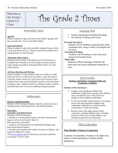 The Grade 2 Times Information Items Language Arts Welcome to
