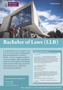 Bachelor of Laws (LLB) School of Law
