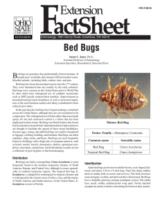 Bed Bugs B Entomology, 1991 Kenny Road, Columbus, OH 43210