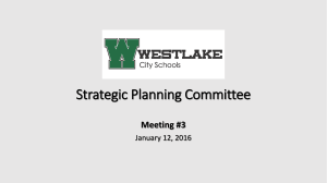 Strategic Planning Committee Meeting #3 January 12, 2016