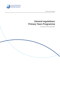 General regulations: Primary Years Programme For students and their legal guardians