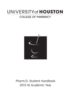 Pharm.D. Student Handbook 2015-16 Academic Year