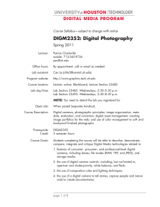 DIGM2352: Digital Photography DIGITAL MEDIA PROGRAM