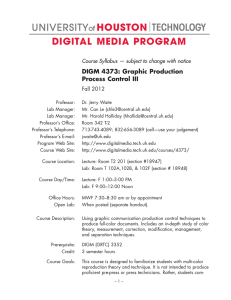 DIGITAL MEDIA PROGRAM DIGM 4373: Graphic Production 