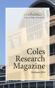 Coles Research Magazine First Issue | 2015