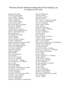 Professor Stroot's Standard Undergraduate Play Reading List (In Alphabetical/Title order)