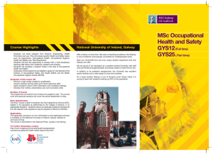 MSc Occupational Health and Safety GYS12 GYS25