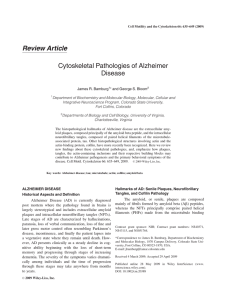 Review Article Cytoskeletal Pathologies of Alzheimer Disease