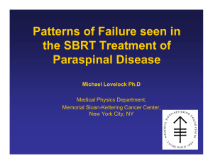 Patterns of Failure seen in the SBRT Treatment of Paraspinal Disease