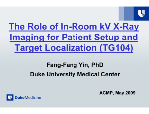 The Role of In-Room kV X-Ray Imaging for Patient Setup and