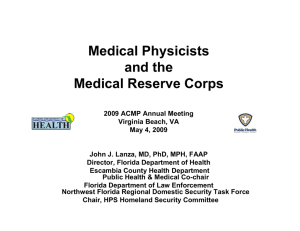 Medical Physicists and the Medical Reserve Corps