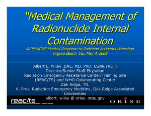 “ Medical Management of Radionuclide Internal Contamination
