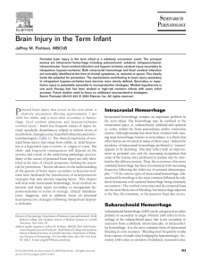 Brain Injury in the Term Infant Jeffrey M. Perlman, MBChB