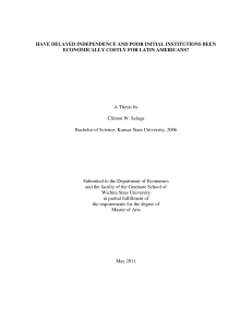 A Thesis by Clinton W. Saloga Submitted to the Department of Economics