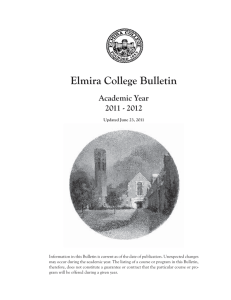 Elmira College Bulletin Academic Year 2011 - 2012