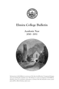 Elmira College Bulletin Academic Year 2010 - 2011
