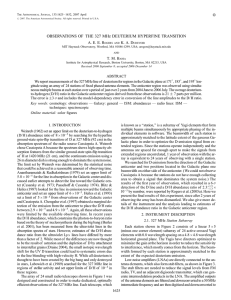 OBSERVATIONS OF THE 327 MHz DEUTERIUM HYPERFINE TRANSITION and T. M. Bania