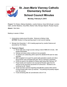 St. Jean-Marie Vianney Catholic Elementary School School Council Minutes Monday, February 9, 2015