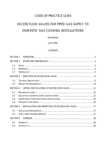 CODE OF PRACTICE GU04 DOMESTIC GAS COOKING INSTALLATIONS