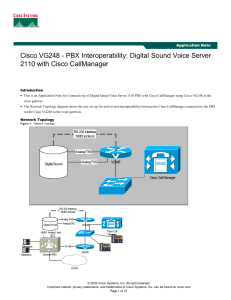 Cisco VG248 - PBX Interoperability: Digital Sound Voice Server  Application Note