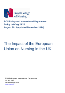 The Impact of the European Union on Nursing in the UK