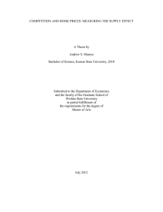 COMPETITION AND HOME PRICES: MEASURING THE SUPPLY EFFECT  A Thesis by